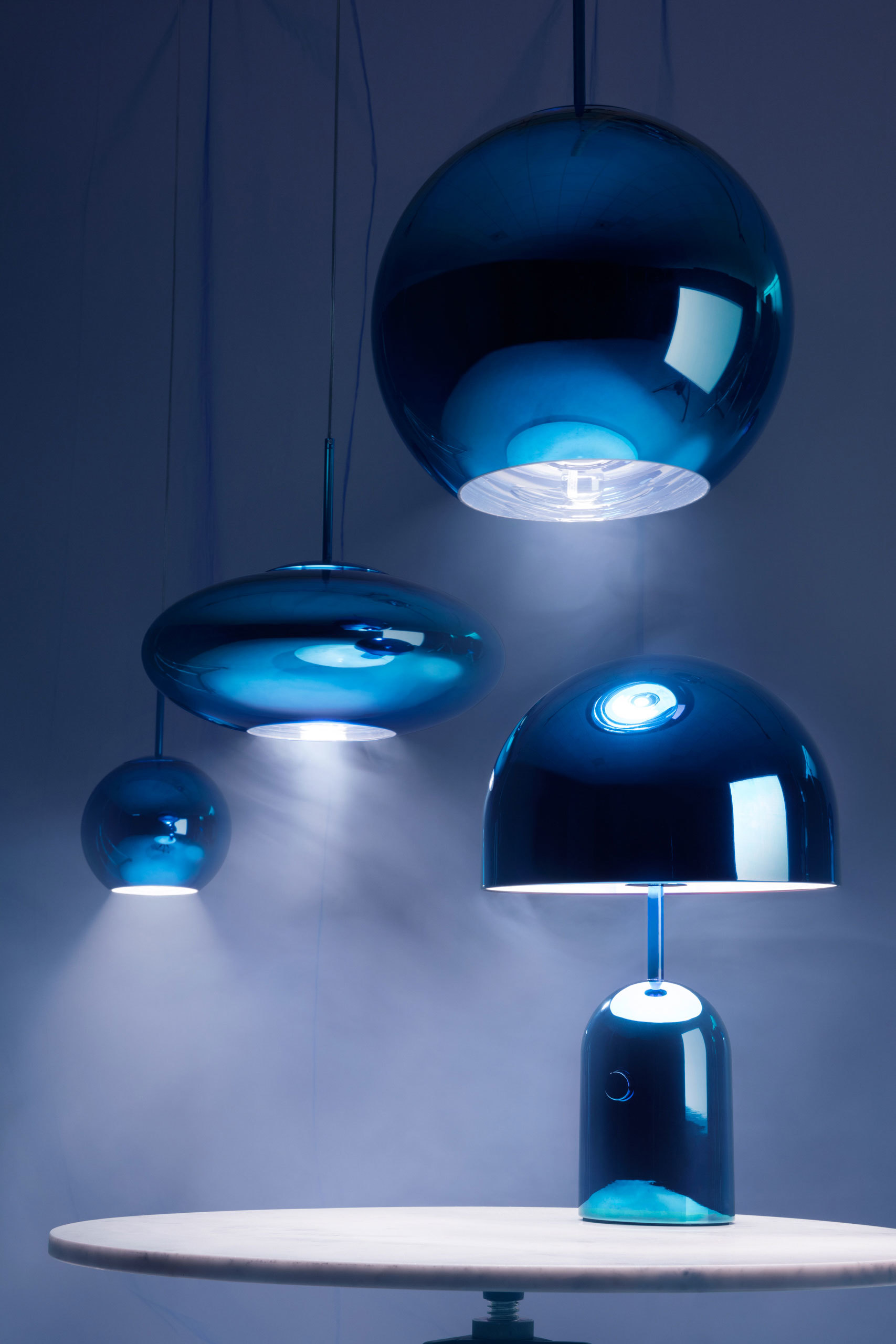 tom dixon blue pendant