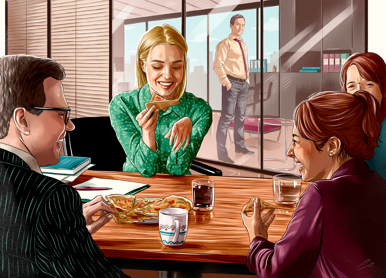 De directeur was een buitenbeentje bij het trustkantoor. Illustratie: Alexandra España voor het financieele Dagblad