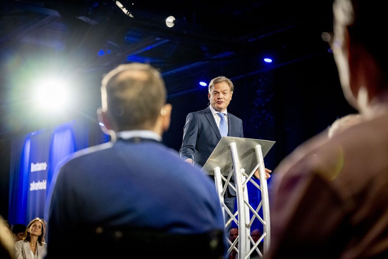 Pieter Omtzigt, afgelopen vrijdag op de eerste ledendag van Nieuw Sociaal Contract in Amersfoort.