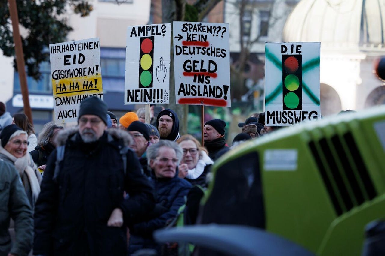 Protesterende boeren in Wiesbaden