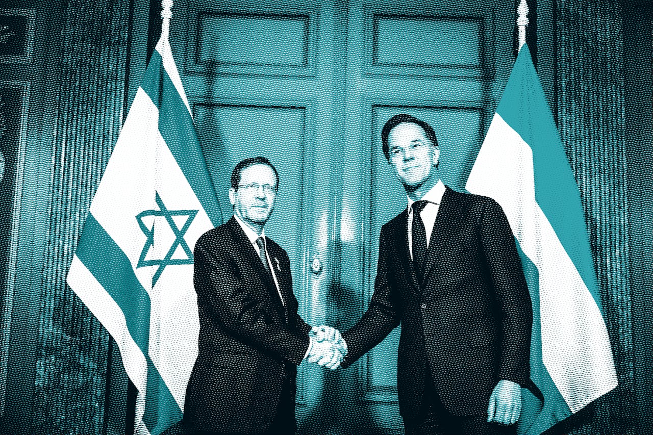 De Israëlische president Isaac (Yitzhak) Herzog, vorige maand bij een ontmoeting met demissionair premier Mark Rutte in Den Haag.