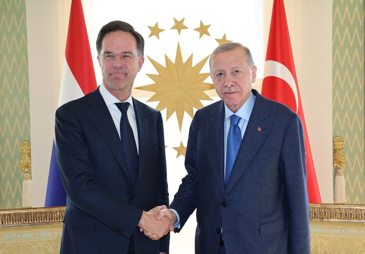 Mark Rutte, vorige week in Istanbul met de Turkse president Recep Tayyip Erdogan.