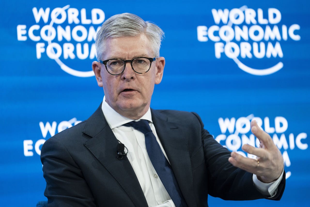 Ceo Börje Ekholm van het Zweedse telecomconcern Ericsson twee jaar geleden tijdens de jaarvergadering van het World Economic Forum in het Zwitserse Davos.