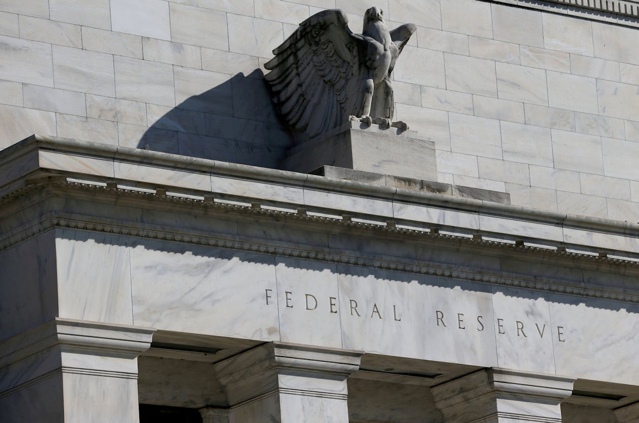 Gebouw van de Federal Reserve in Washington, waar voorzitter Jerome Powell vanavond ongetwijfeld naar de situatie gevraagd zal worden op een persconferentie