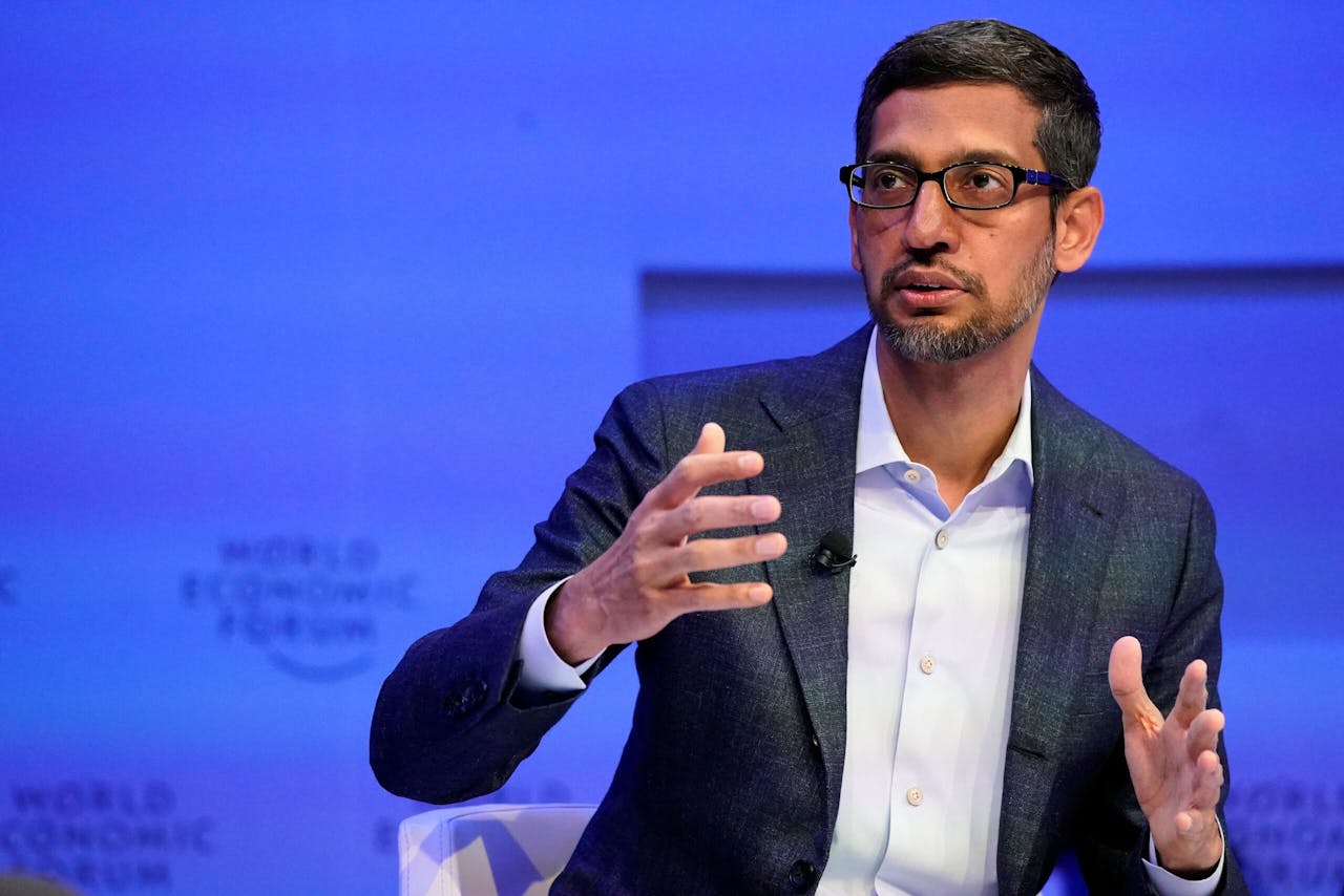Alphabet-ceo Sundar Pichai. Het moederbedrijf van Google voldoet met de in India geboren bestuurder aan de nieuwe Californische diversiteitseisen voor beursgenoteerde bedrijven.