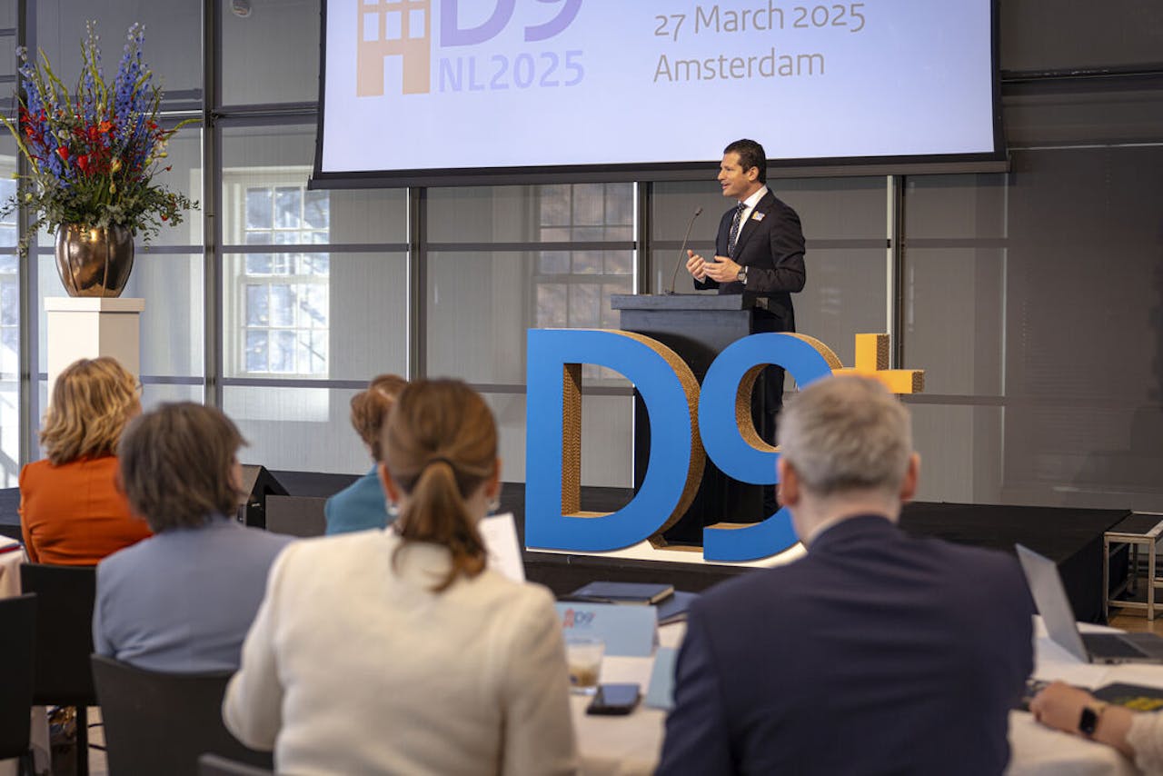 Minister Dirk Beljaarts van Economische Zaken, donderdag in Amsterdam.