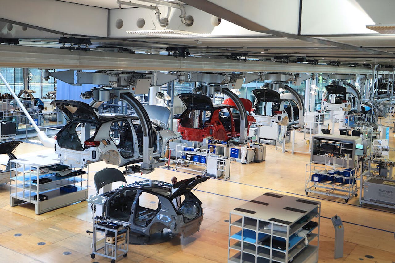Assemblage van de Volkswagen ID.3 in Dresden.