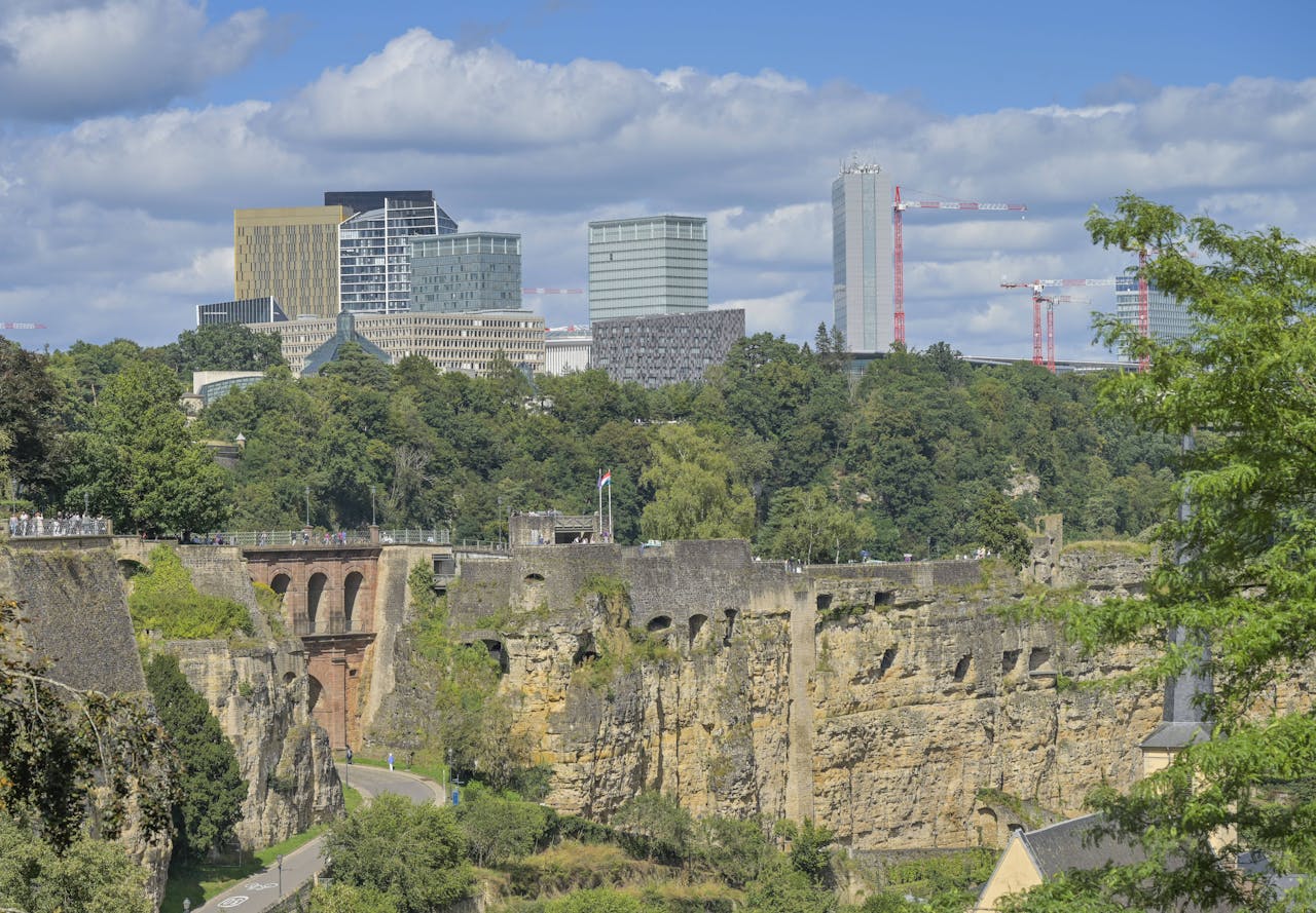 Paradise: Luxembourg, with the Kirchberg in the background and the Bockfelsen in the foreground.