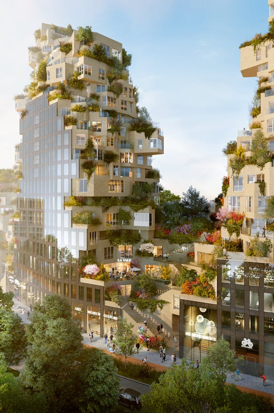 Artist Impression Valley aan de Amsterdamse Zuidas. Het complex moet in 2021 klaar zijn.