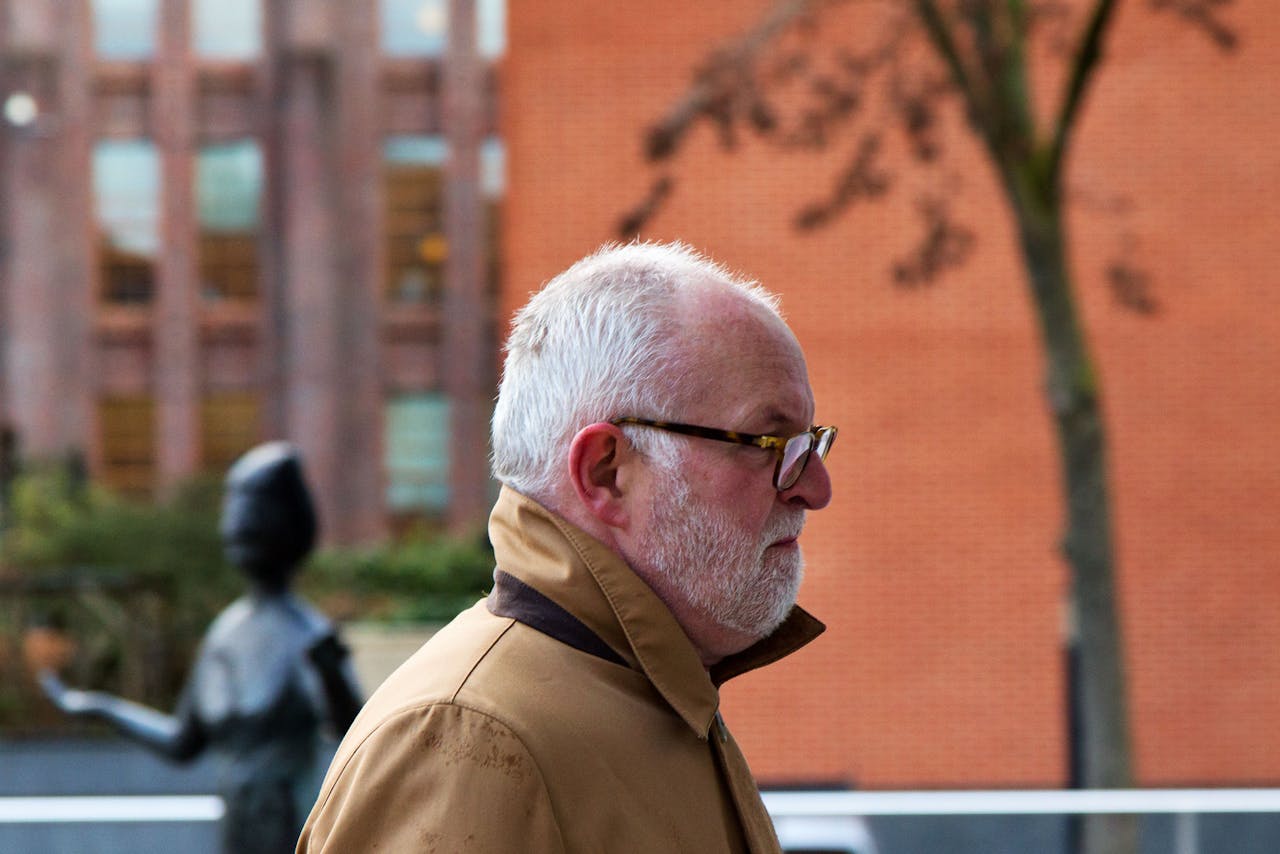 Buck Groenhof bij zijn aankomst bij de rechtbank in 2016.