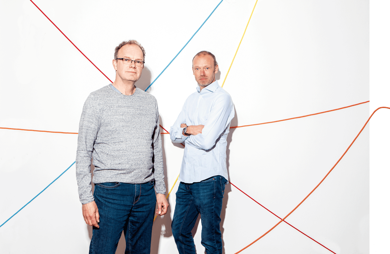 Jasper Jan (links) en Thomas de Konink richtten e-Matching op in 1996.