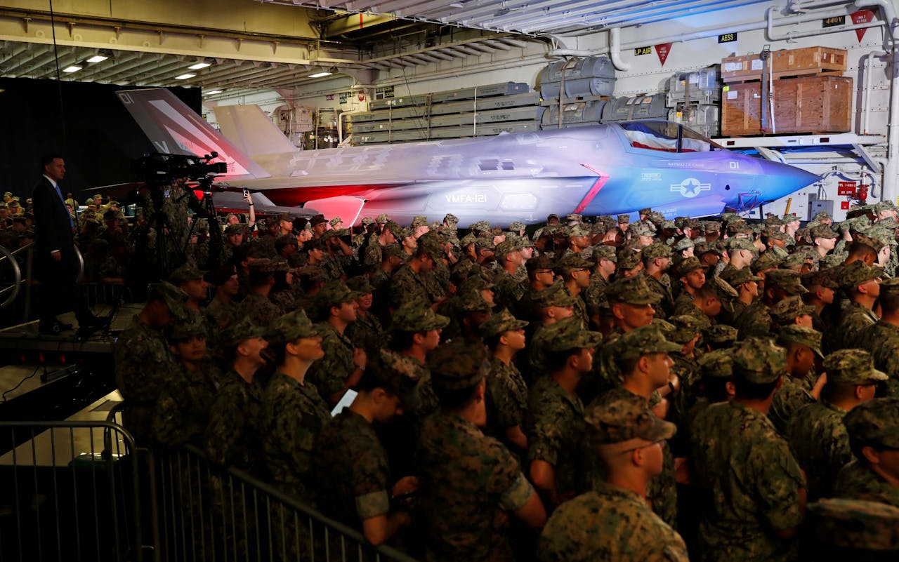 De beurskoers van Lockheed Martin, maker van straaljager F-35, steeg in 2019 met bijna 50%.