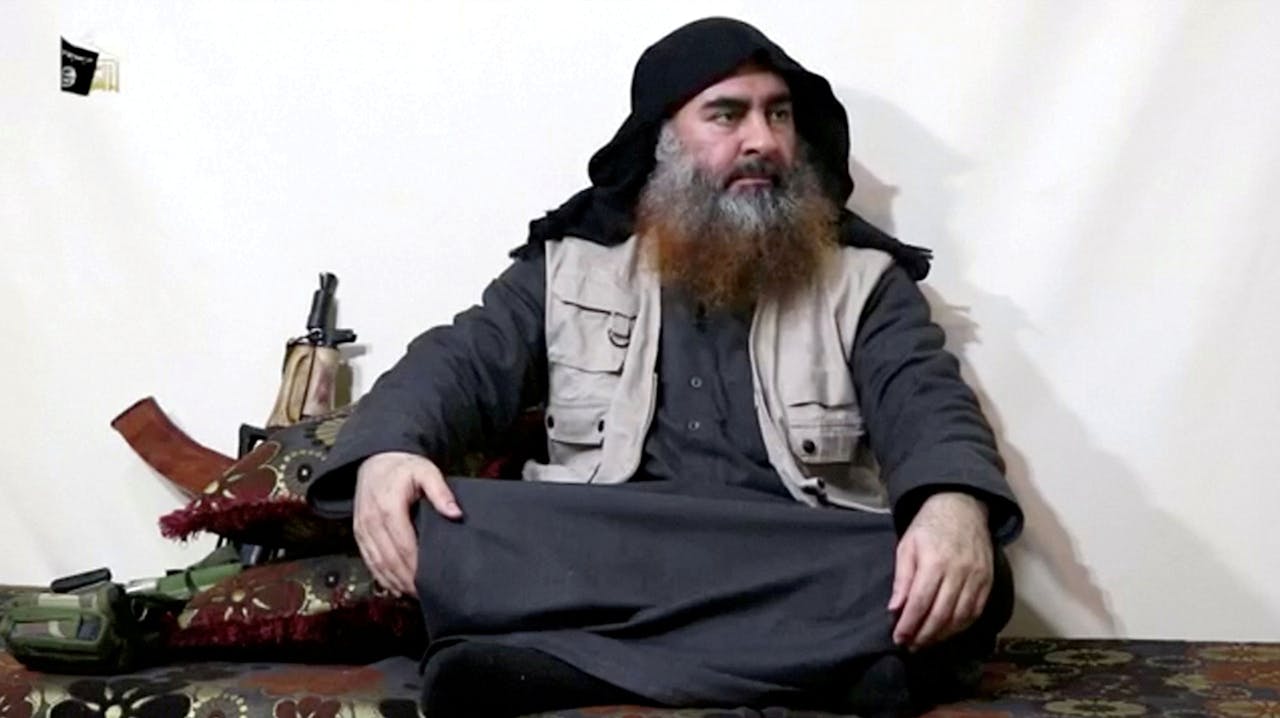 Abu Bakr al-Baghdadi op archiefbeeld.