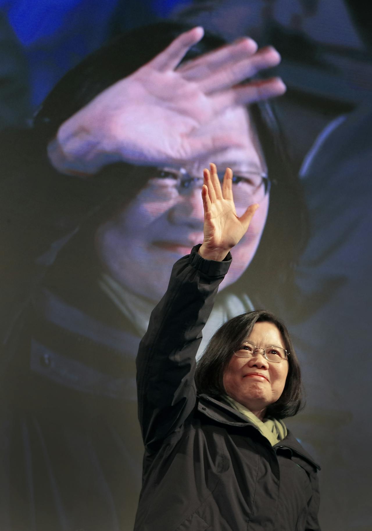 Tsai Ing-wen bij haar verkiezingsoverwinning in 2016.