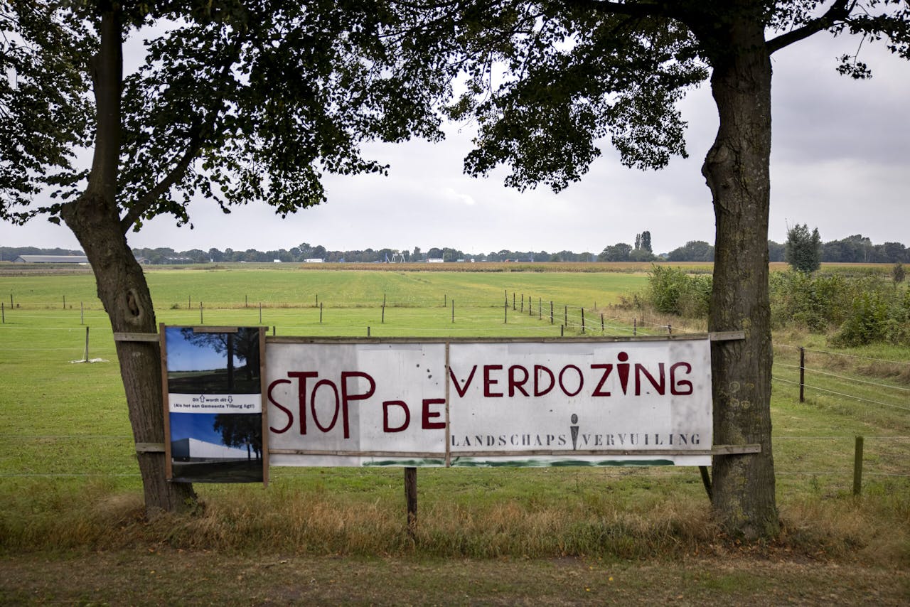 Protest tegen de 'verdozing' in de omgeving van Tilburg.