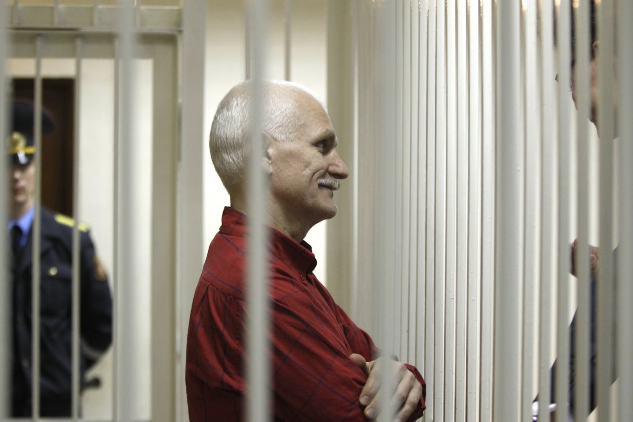 De Wit-Russische activist Ales Bialiatski in 2020