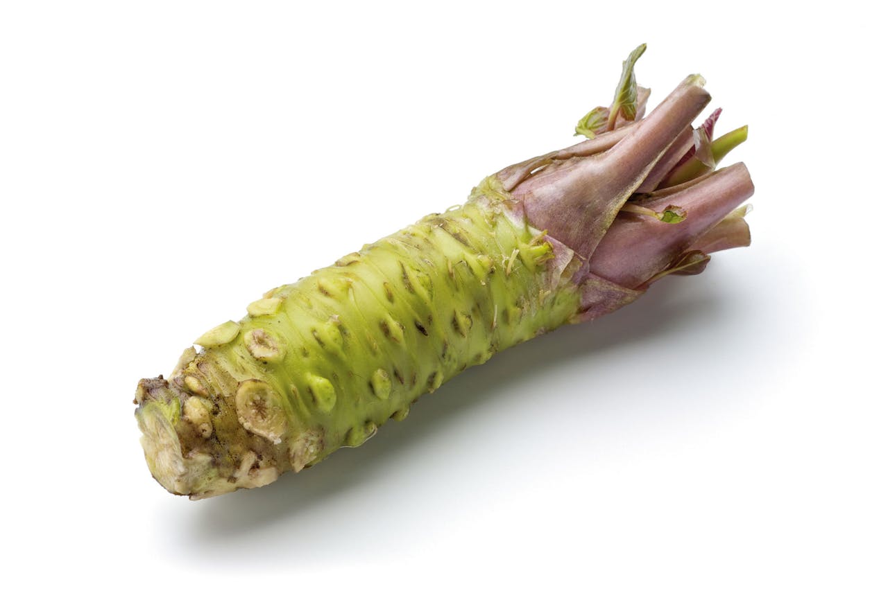 De hele wasabiplant is te eten