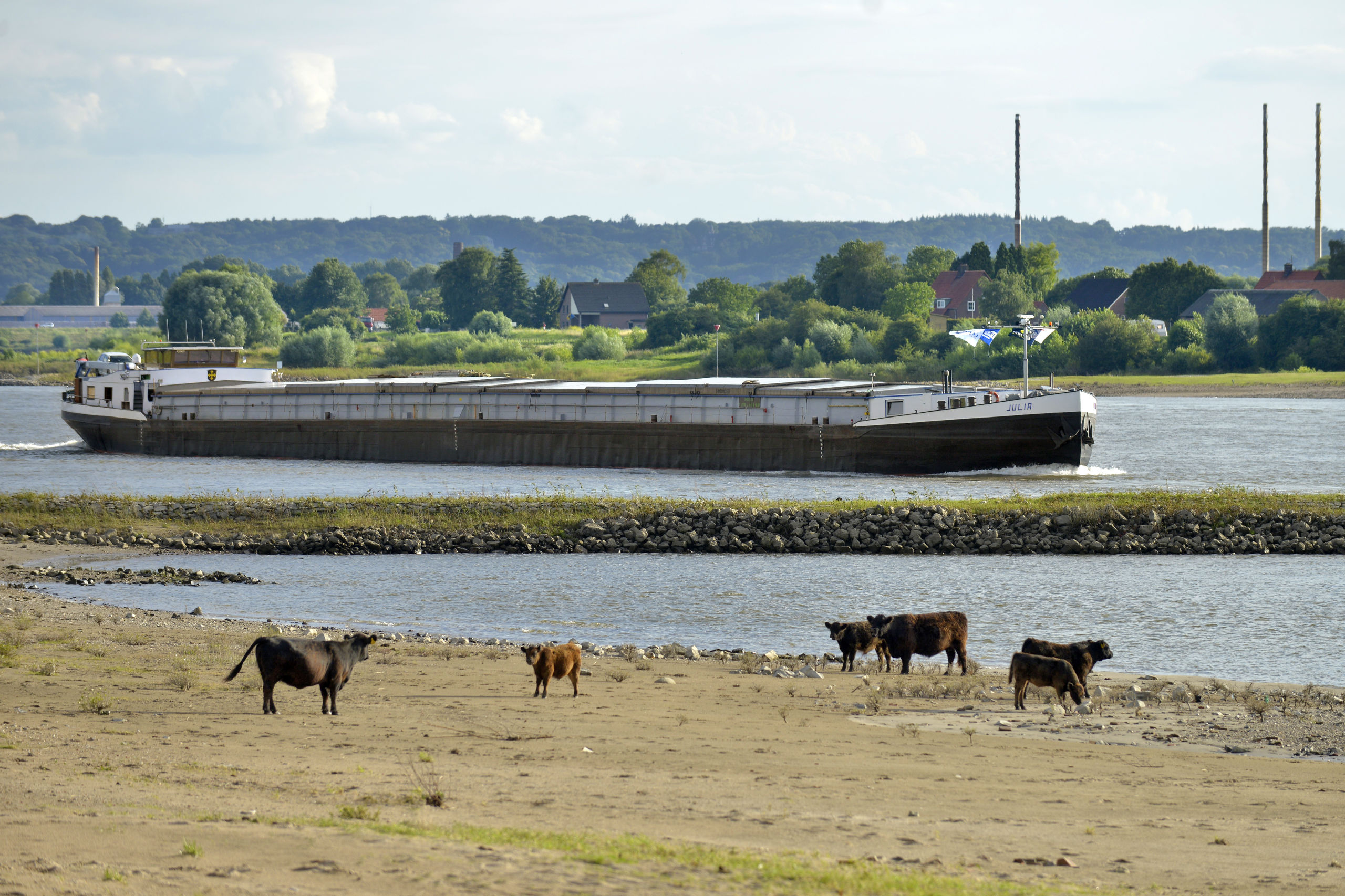 Gedaalde waterstand maakt vervoer over de Rijn duurder