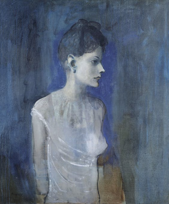 Picasso’s ‘Femme en chemise (Madeleine)’, 1904-1905, uit zijn ‘blauwe periode’.