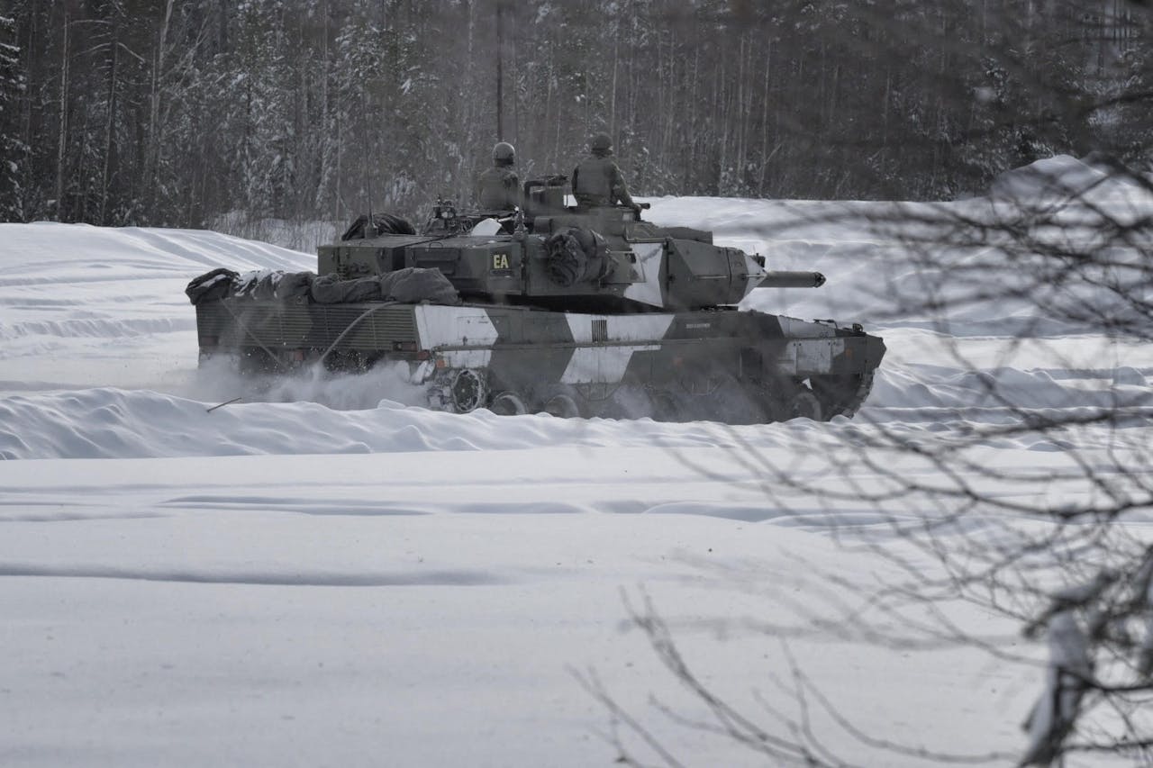 Een Leopard 2-tank in Zweden