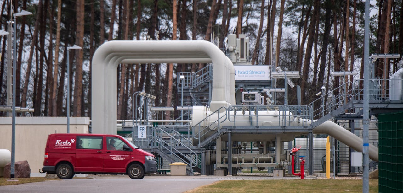 Het Duitse eindstation voor Russisch aardgas dat via de Nord Stream-verbinding aan land komt, aan de kust in Mecklenburg-Voor-Pommern.