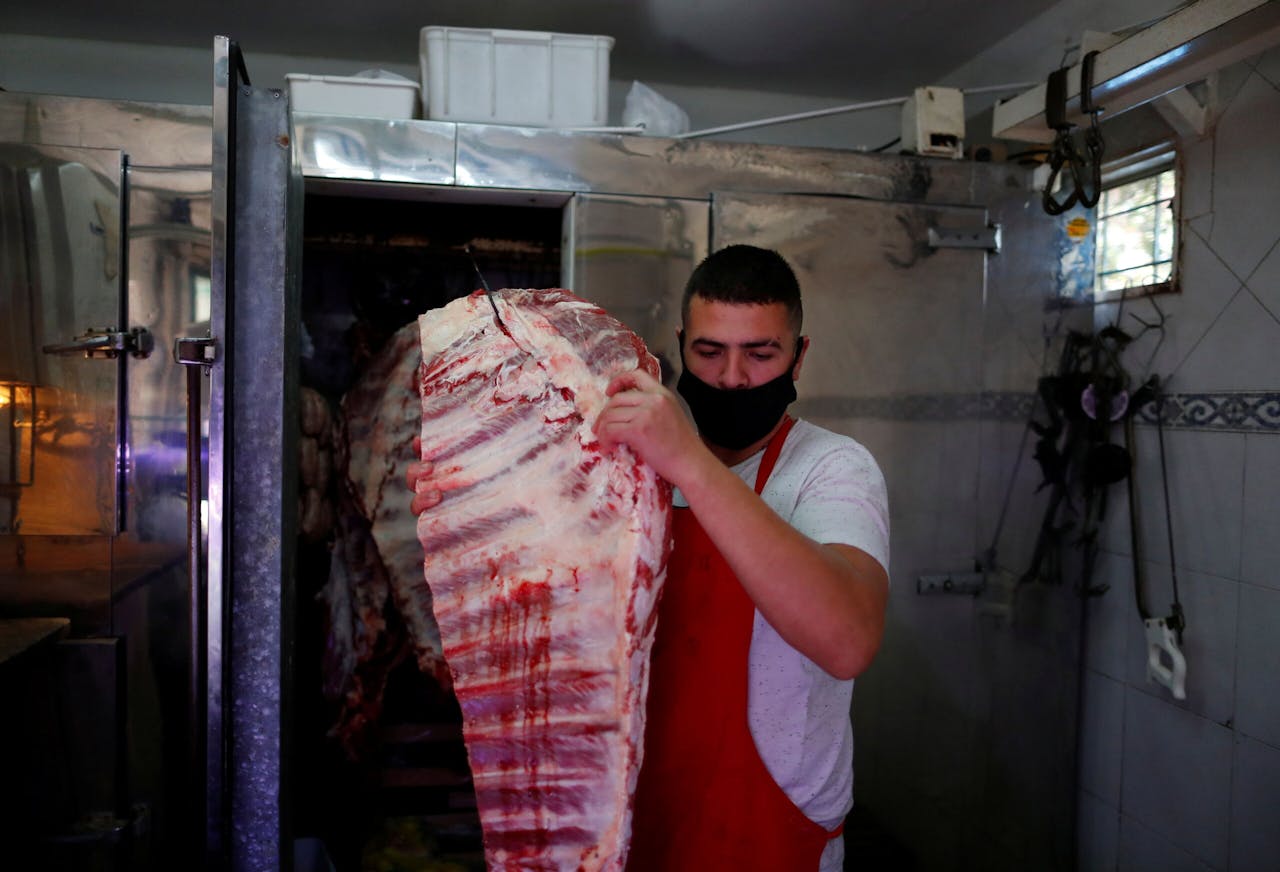 Een slagerij in General Pacheco, een voorstad van Buenos Aires. De Argentijnse regering verbiedt de uitvoer van rundvlees gedurende één maand.