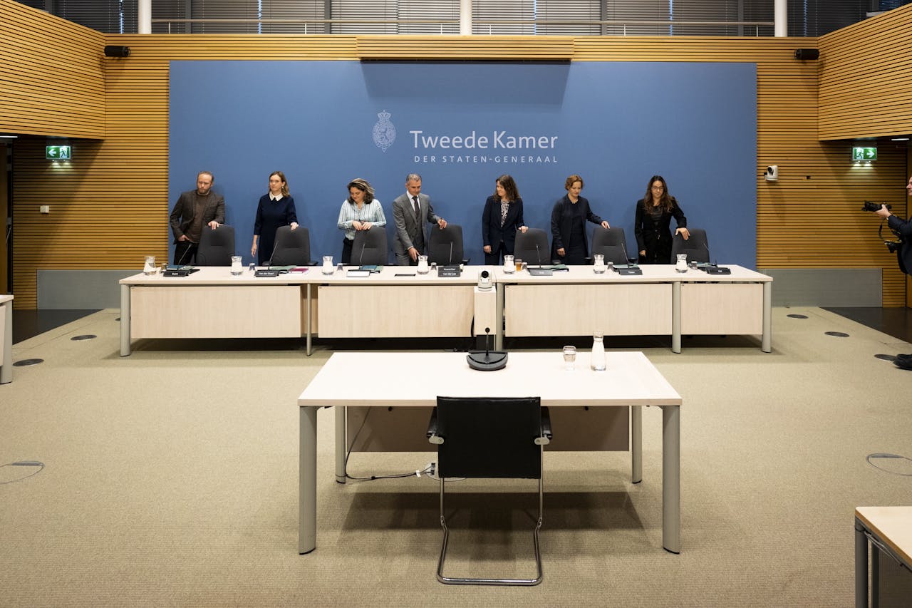 De Haagse verhoorzaal van de Parlementaire enquêtecommissie aardbevingsschade Groningen.