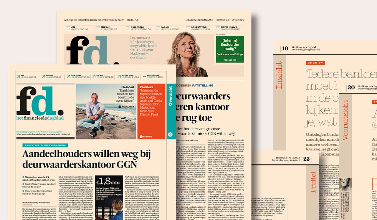 Het oude en nieuwe handzame formaat van het fd waarin meer verdiepende verhalen: Inzicht, Vooruitzicht en Profiel.