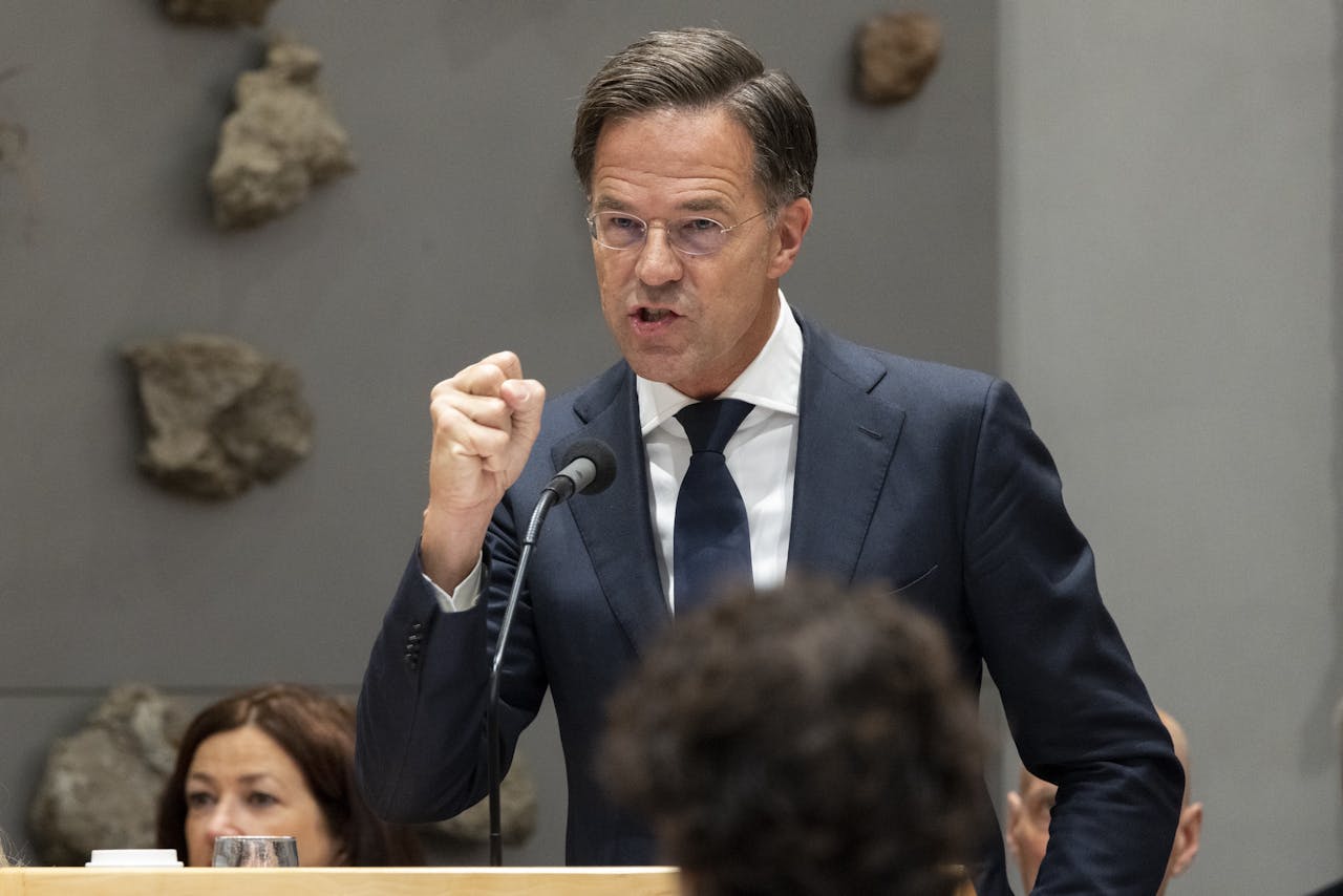 Minister-president Mark Rutte tijdens de tweede dag van de Algemene Politieke Beschouwingen.