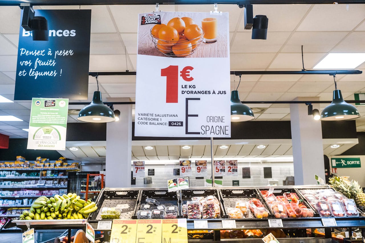 Prijsactie in een filiaal van supermarktketen Casino in de Zuid-Franse plaats Beziers.