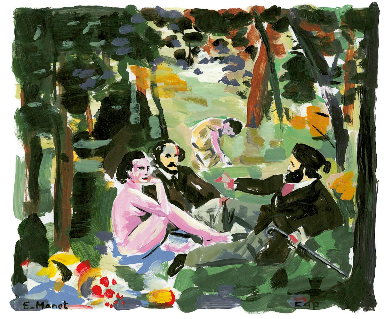 Interpretatie van Le déjeuner sur l’herbe van Manet. Volgens humanisticus Reine Rek geeft het gemoedsrust als we kunnen genieten van het alledaagse.