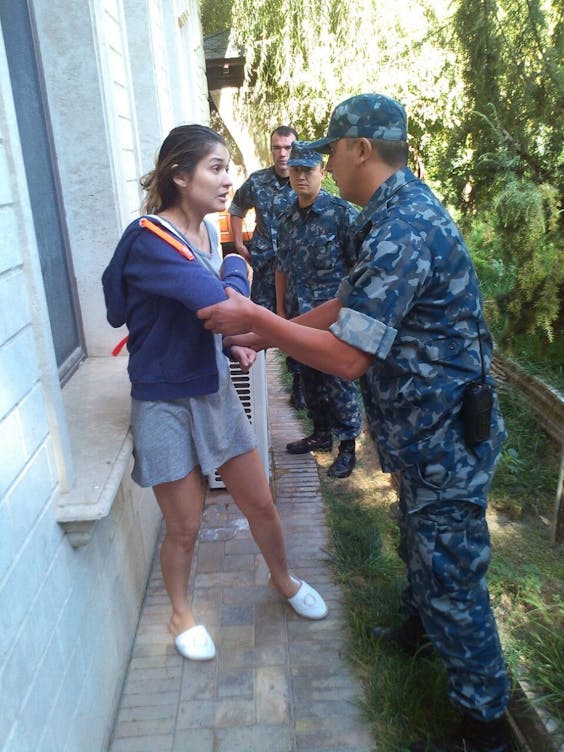 Een van de weinige foto's die er van Gulnara Karimova opdoken, in 2014, sinds ze onder huisarrest werd geplaatst in Oezbekistan.