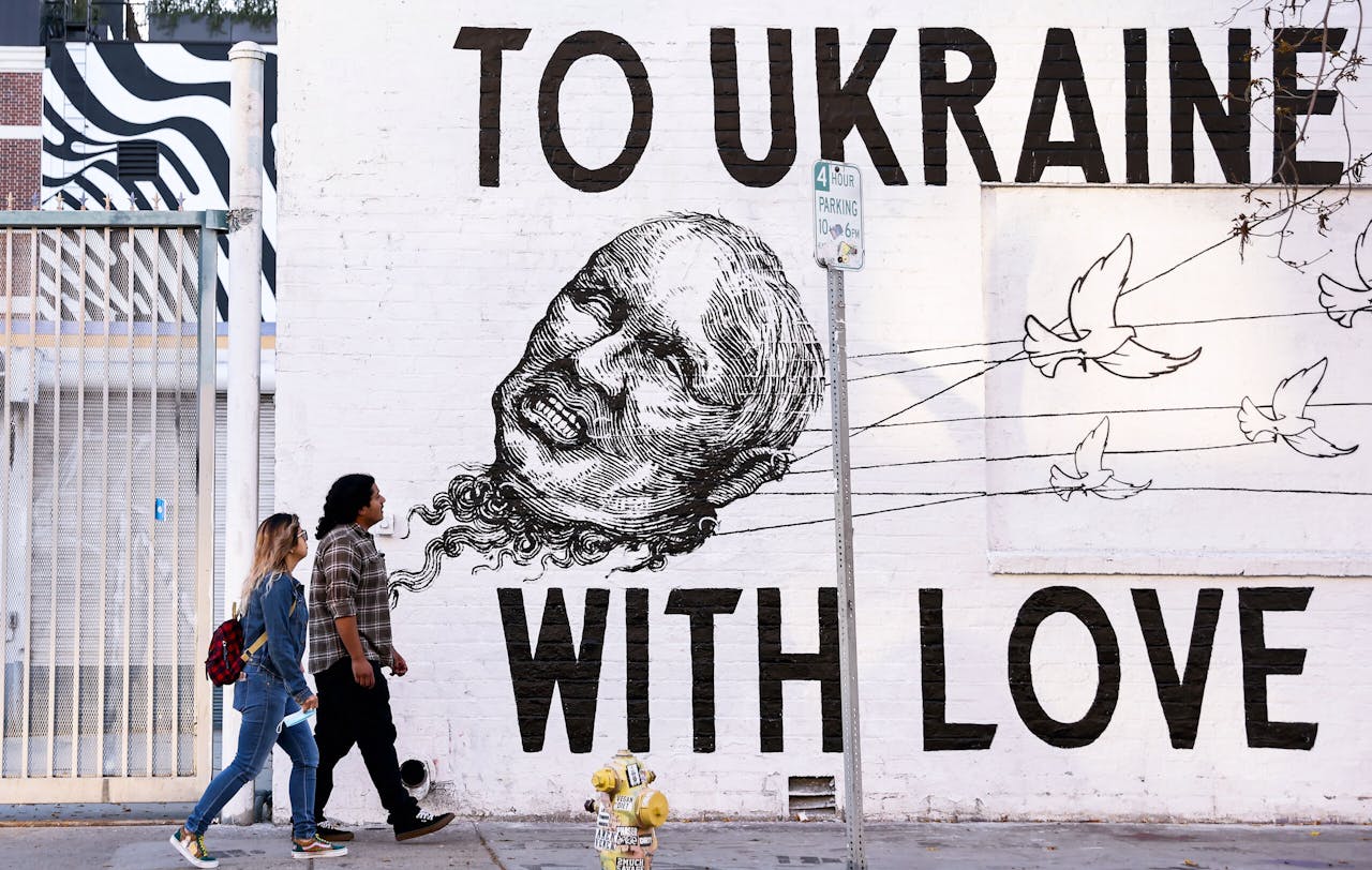 Muurschildering in Los Angeles als steunbetuiging aan Oekraïne.
