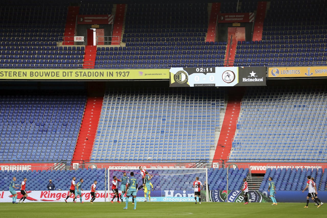 Een lege Kuip was op 18 oktober dit jaar het toneel van de wedstrijd tussen Feyenoord en stadgenoot Sparta.
