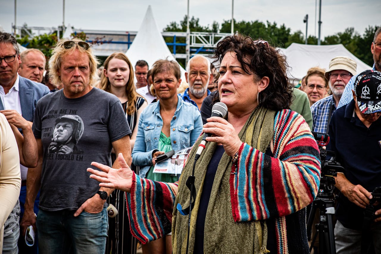 Caroline van der Plas, politiek leider van de BoerBurgerBeweging, vorig jaar op een Landbouwbeurs in Vlagtwedde.