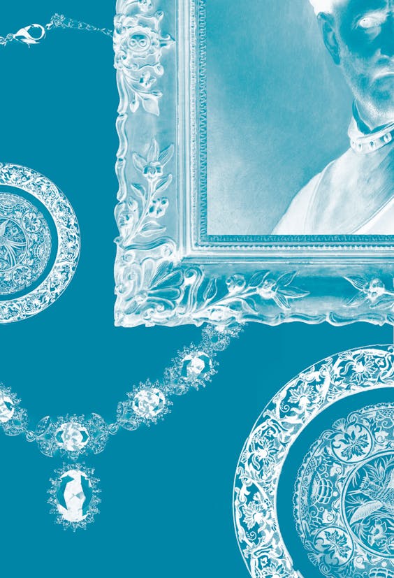 In totaal 30.000 voorwerpen worden in twee dagen tijd doorgelicht op de Tefaf (Illustratie: FD Studio).