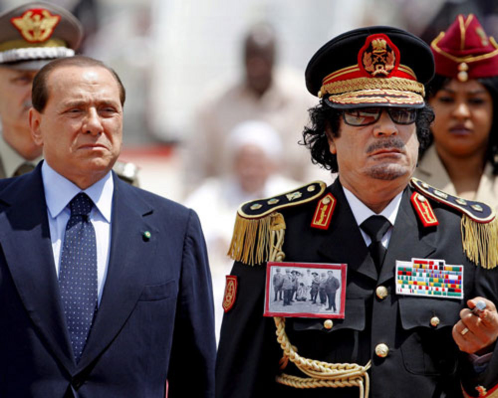 Kadaffi provoceert in Rome