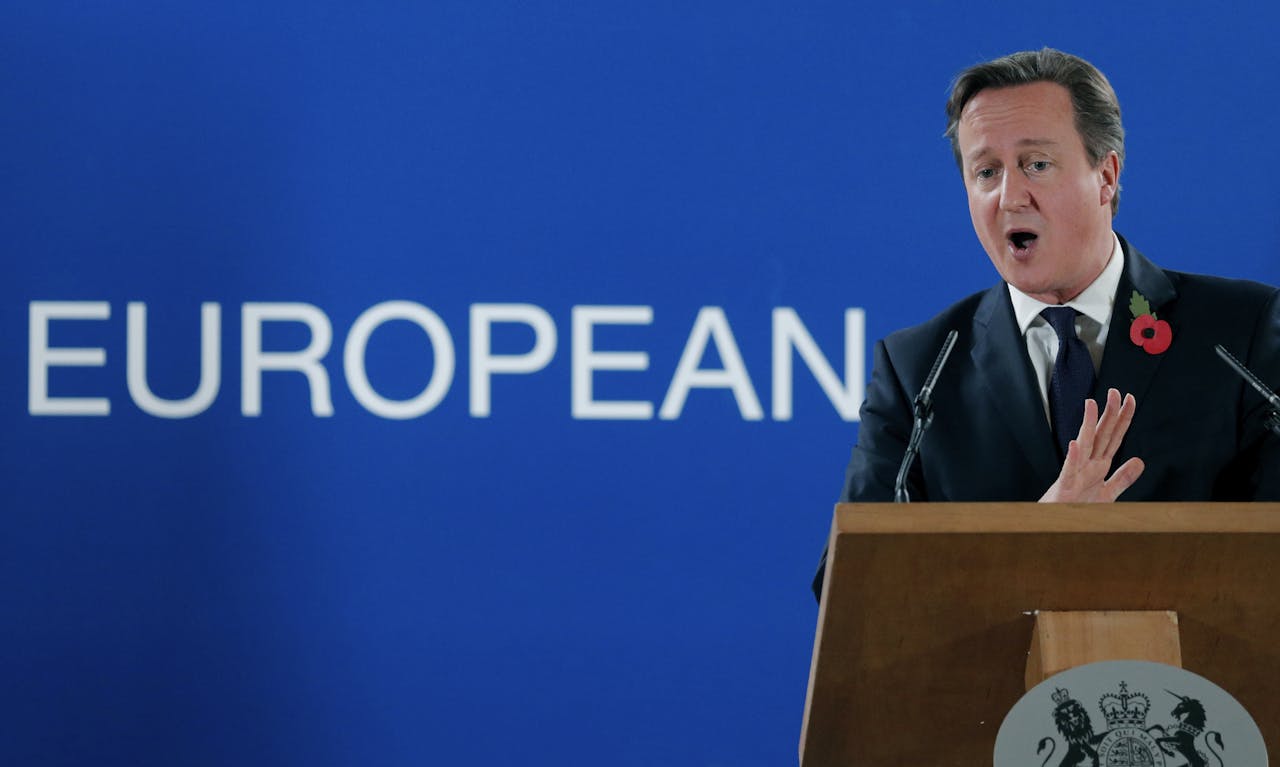 De Britse premier David Cameron reageerde fel tijdens de persconferentie op de Europese naheffing voor zijn land.
