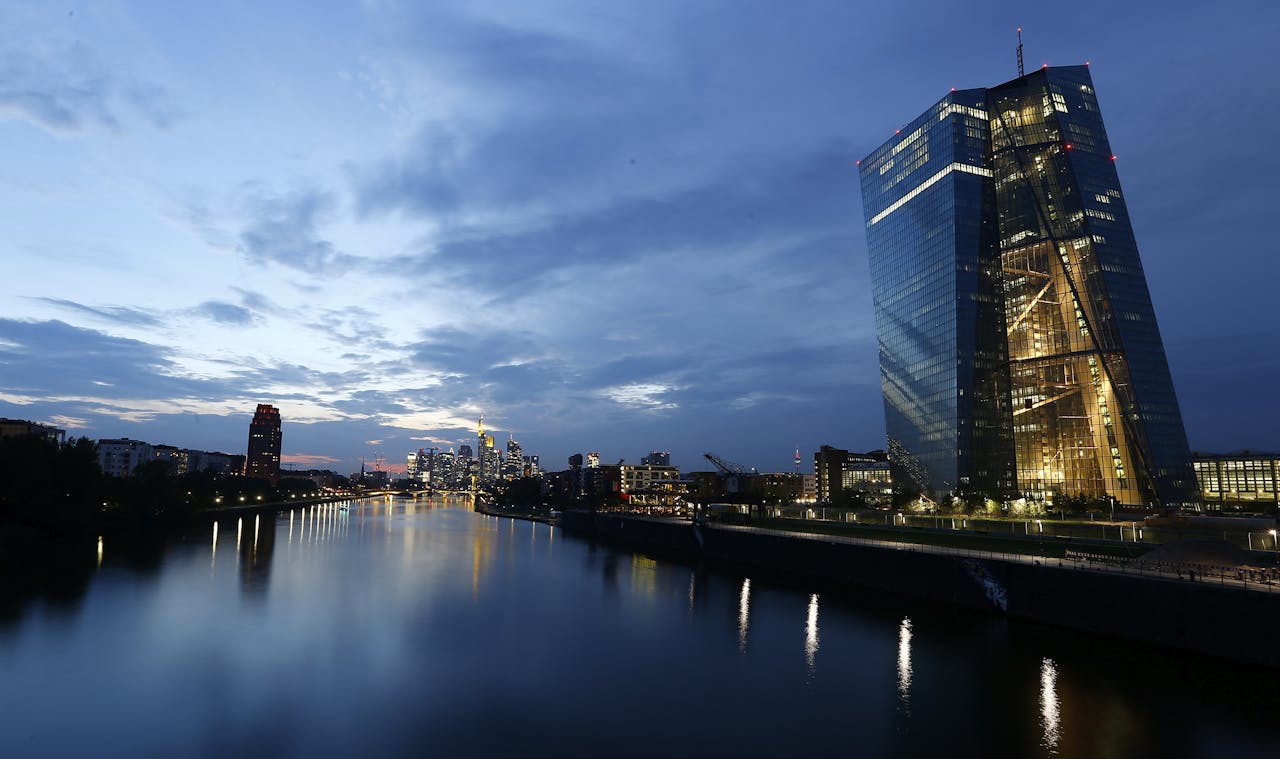 Het hoofdkantoor van de Europese Centrale Bank in Frankfurt