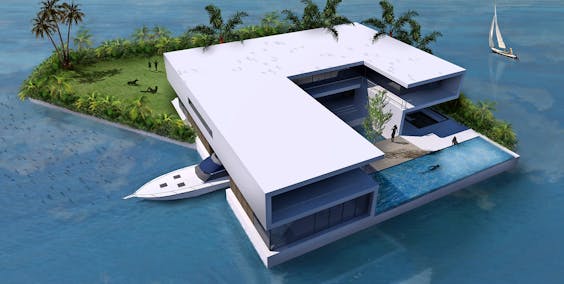 Een privé-eiland in het project Amillarah in Miami (Amillarah betekent privé-eiland in de lokale Maledivische taal, en is nu de ‘brand name’ voor dit type producten). Het project in Miami wordt in 2016 opgeleverd.