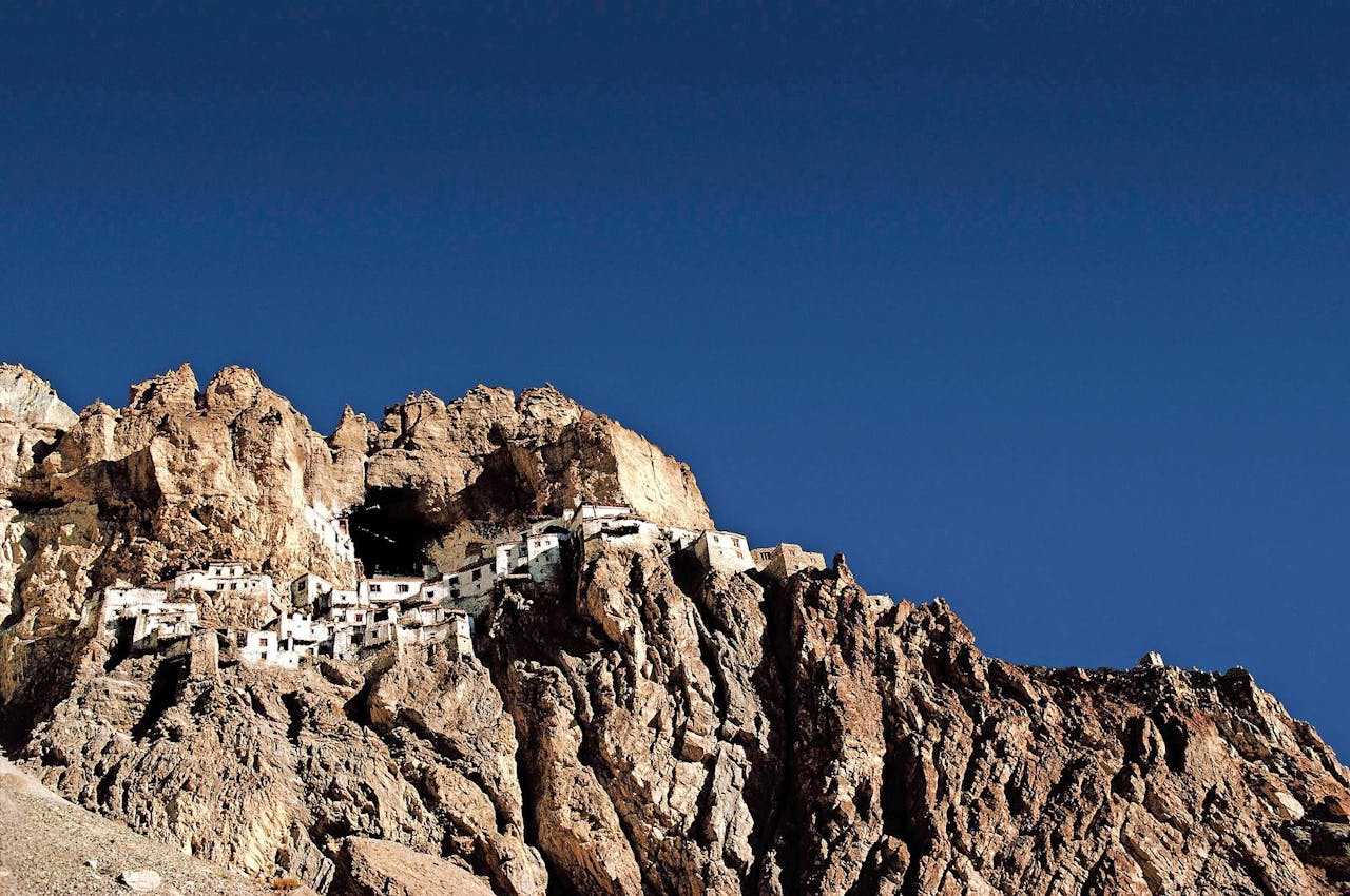 Het Phuktal-klooster kan alleen te voet worden bereikt.