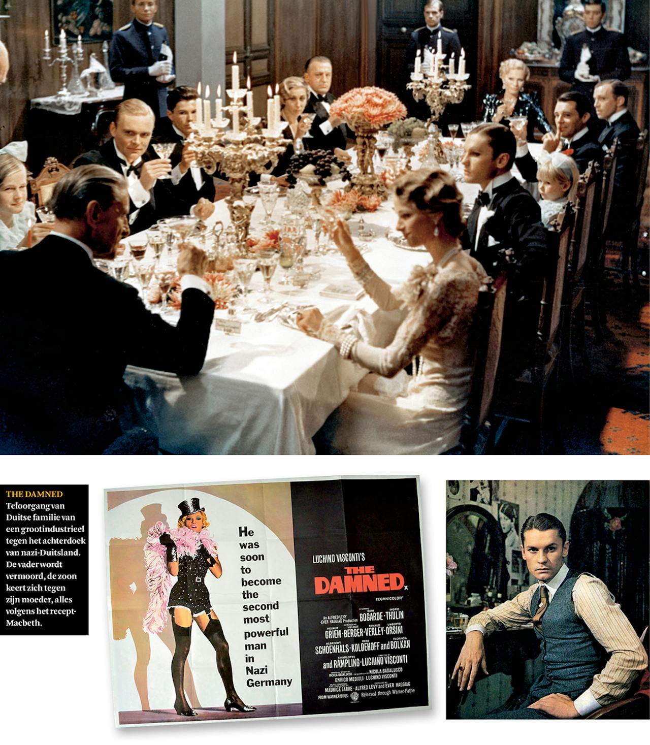 Regisseur Luchino Visconti leende het familiediner van schrijver
Thomas Mann voor het begin van zijn film ‘The Damned’ (1969).
