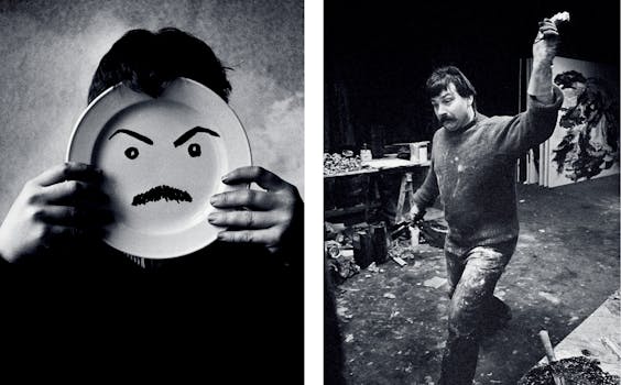Boven: ‘Mijn Moeder’, 1963. Onder: Karel Appel tijdens de opnamen van de film van Jan Vrijman ‘De werkelijkheid van Karel Appel’ in 1962.