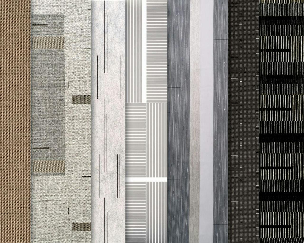De meubel-stoffen, gordijnen en wall coverings die Engelgeer voor stoffenmerk Wolf Gordon ontwierp.