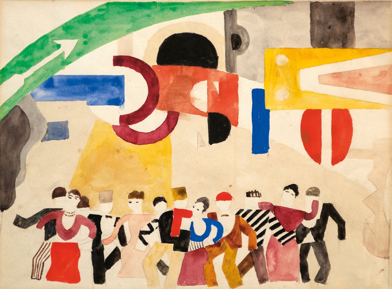 Légers ontwerp voor de ‘Schaatsbaan’ van de Ballets Suédois uit 1921. Het legendarische gezelschap combineerde allerlei kunstvormen.