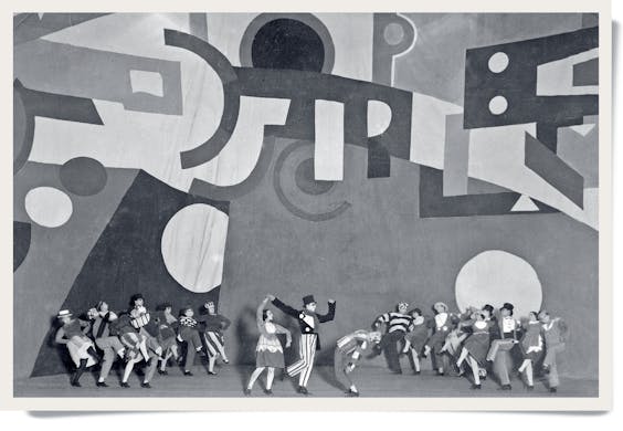 Optreden van de Ballets Suédois (Zweedse balletten) in 1922 met kostuums en decor van Fernand Léger.