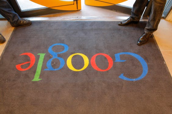Entree van het kantoor van Google in Parijs (HH)