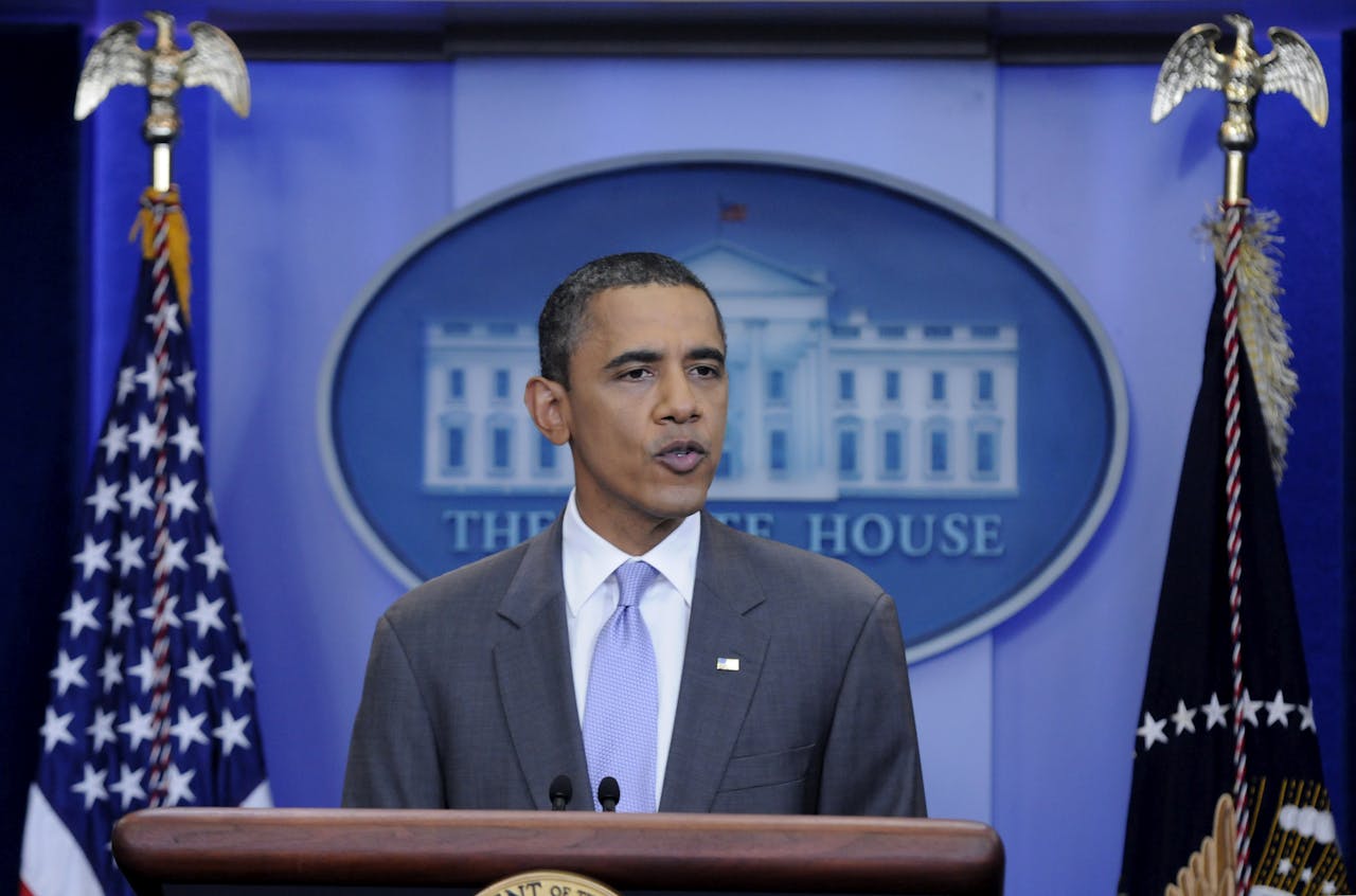 Barack Obama maakt bekend dat er een akkoord over de verhoging van het schuldenplafond is gesloten.