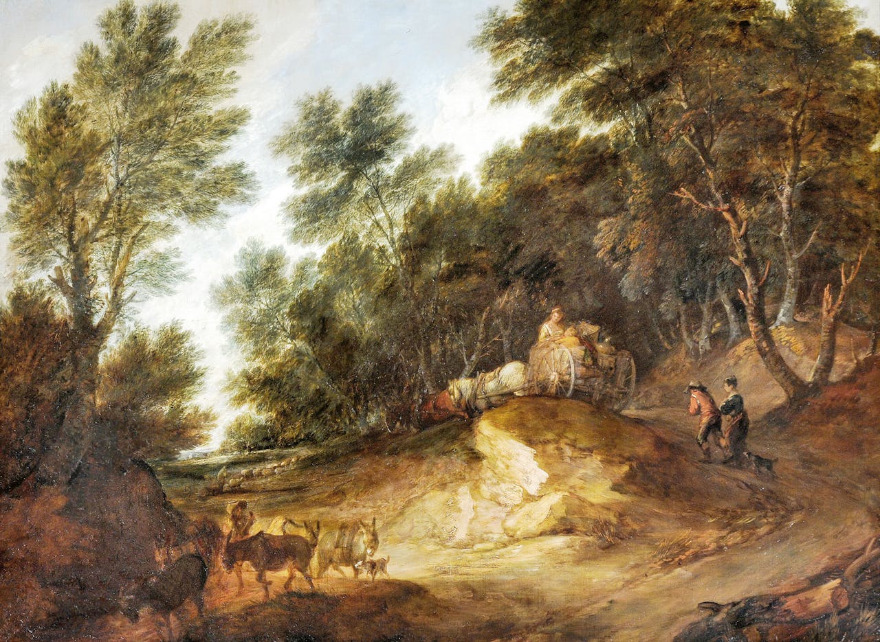 ‘Bebost landschap’, ca. 1783. Een van Gainsboroughs ‘little Dutch landskips’, hoewel hij nooit in Nederland was geweest.