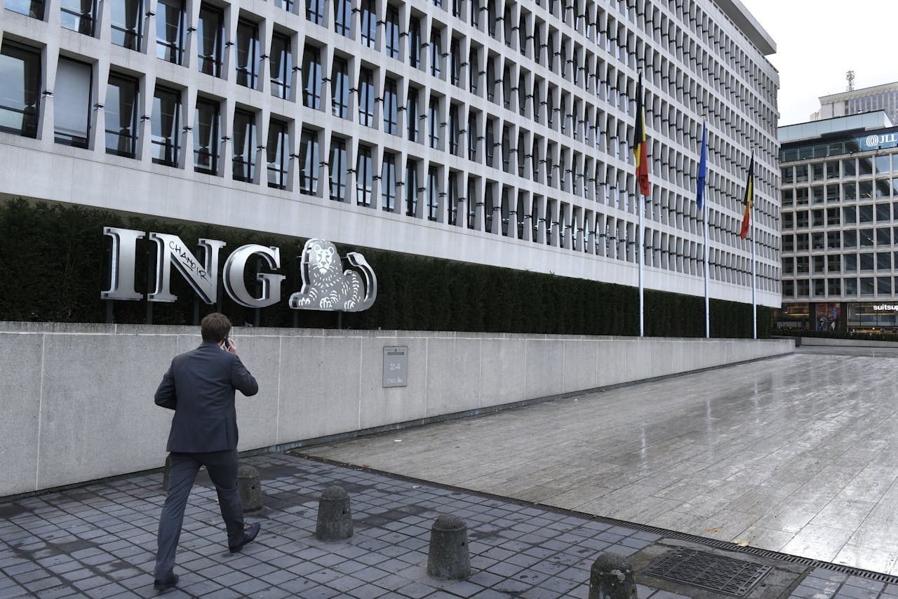 Het hoofdkantoor van ING België in Brussel. foto: HH